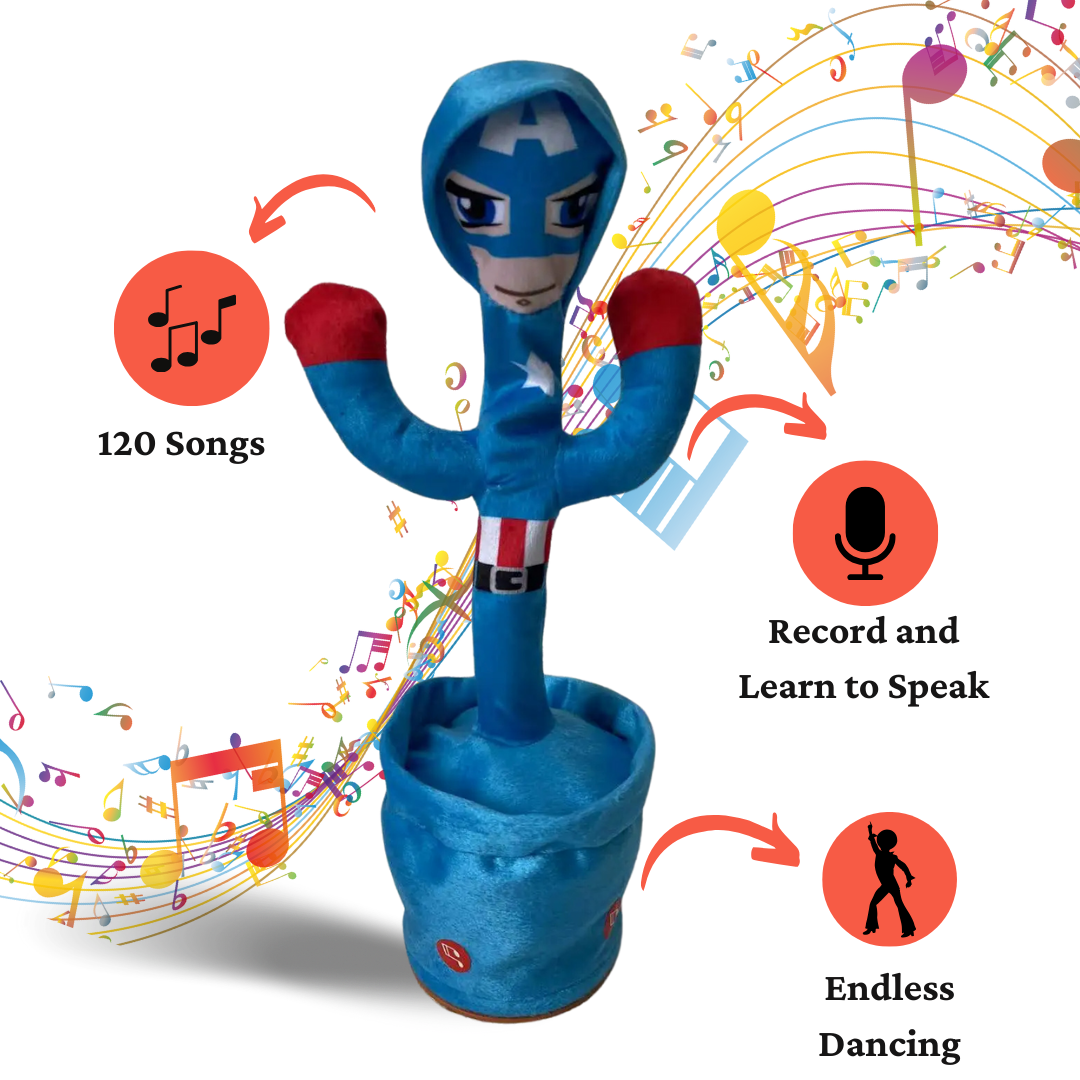 Interactive Gift Toy For Kids - Captain America Dancing Cactus