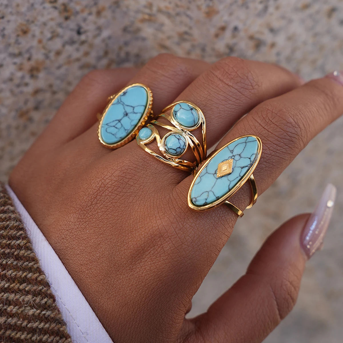 Golden Aura Open Rings