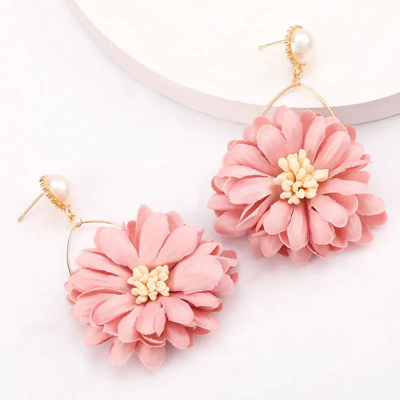Simple Pearl Flower Earrings For Women Fashion High-End Metal Sense Temperament Earrings 2022 Trend