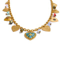 Colorful Heart Charm Necklace | Gold Statement Jewelry for Women