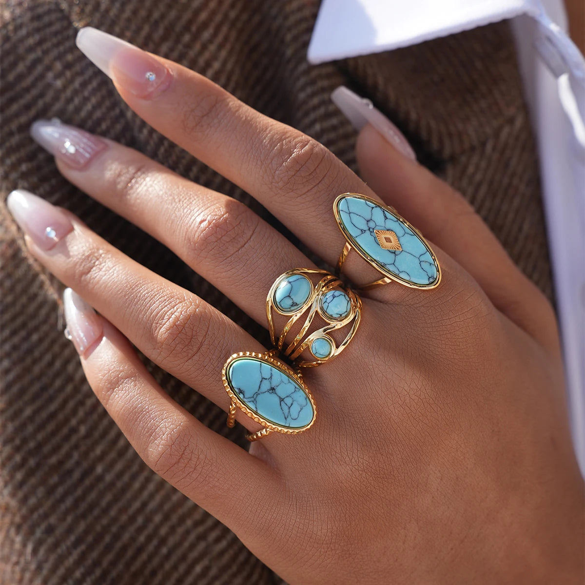 Golden Aura Open Rings