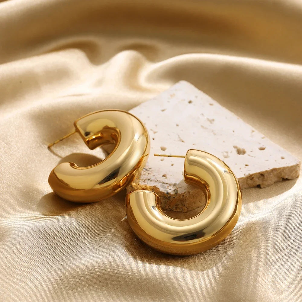 Classic Chunky Hoop Earrings