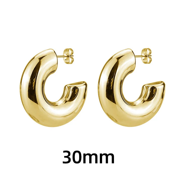 Classic Chunky Hoop Earrings