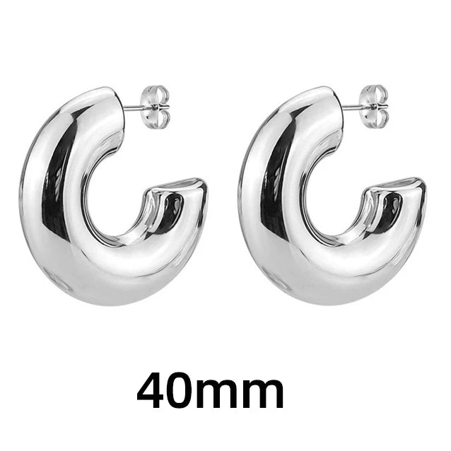 Classic Chunky Hoop Earrings