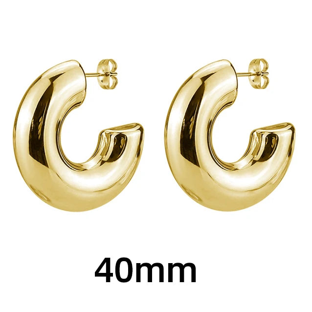 Classic Chunky Hoop Earrings