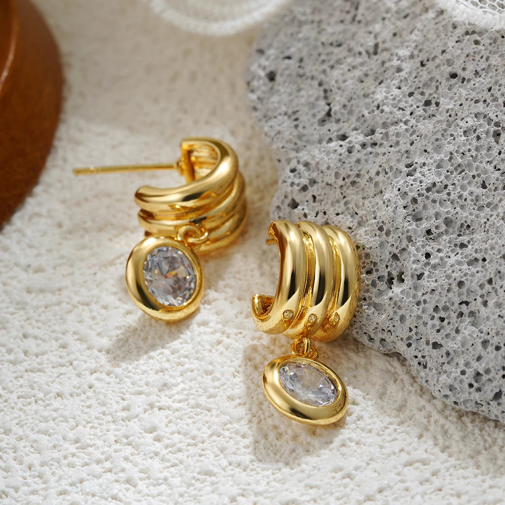Boucles d'oreilles trois couches
