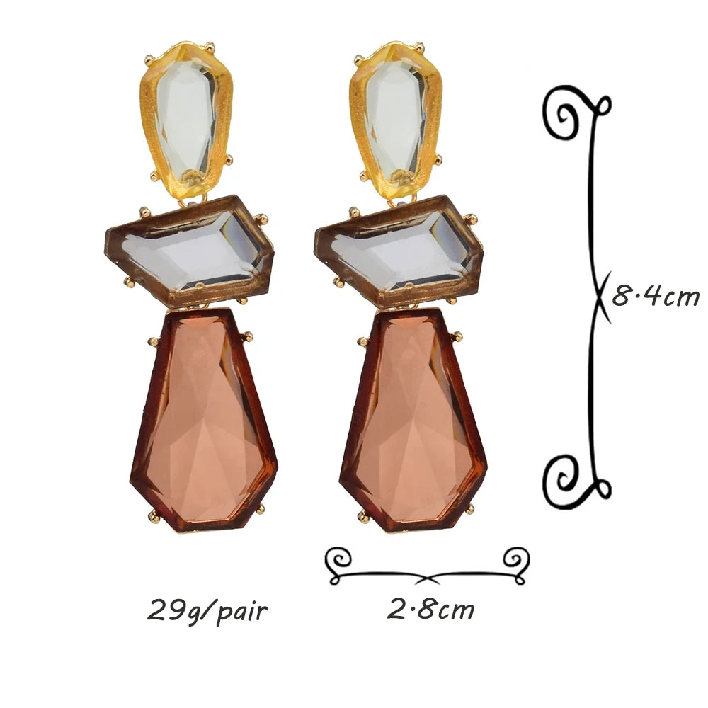Bohemian Drop Earrings Acrylic Geometric Dangle Earring For Women Girls Vintage Party Jewelry Accessories