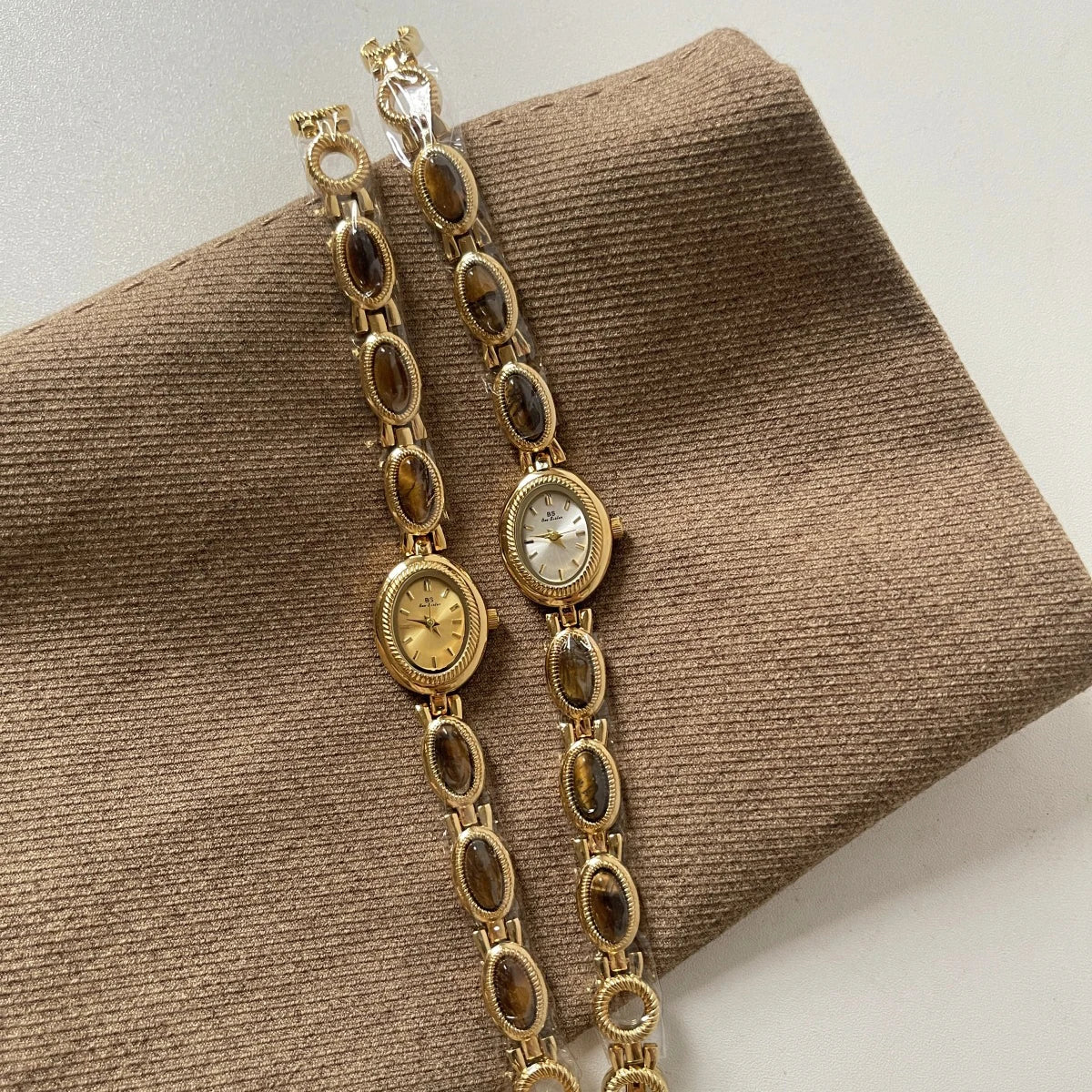 Stone Bracelet Watch | Elegant Oval Quartz Watch for Women