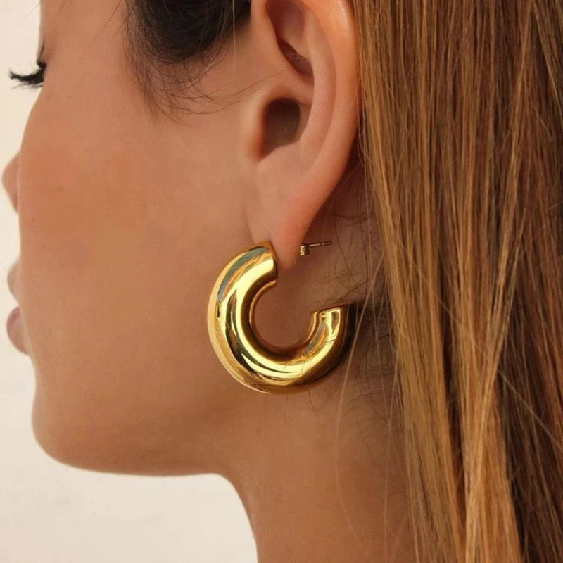 Classic Chunky Hoop Earrings
