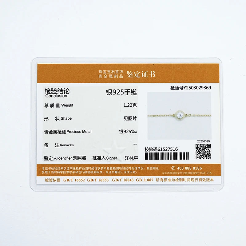 0.1ct Moissanite Diamond Bracelet Original 925 Sterling Silver Chain Charm Jewelry Bolo Bracelet Woman Gifts for New Year 2024