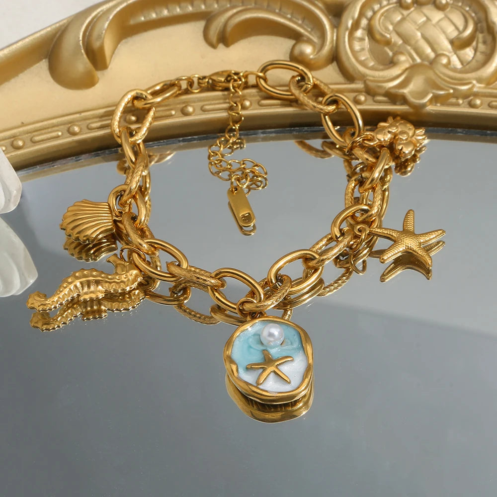 Wearing the Ocean Charm Bracelet