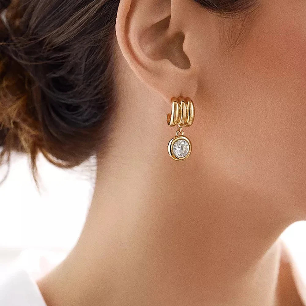 Boucles d'oreilles trois couches