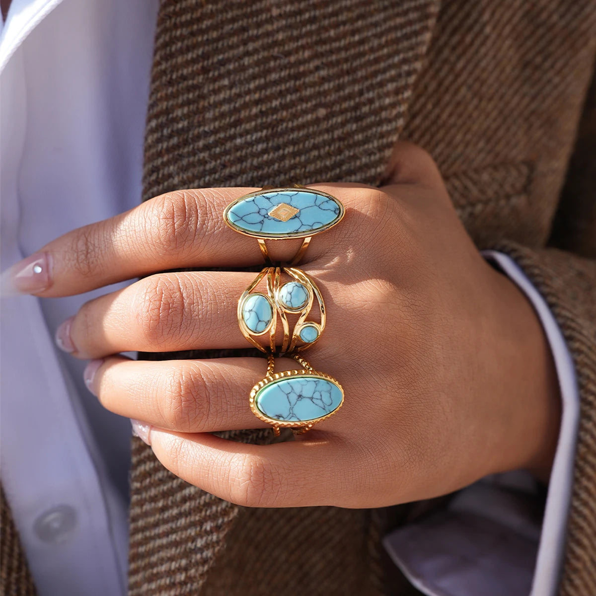 Golden Aura Open Rings