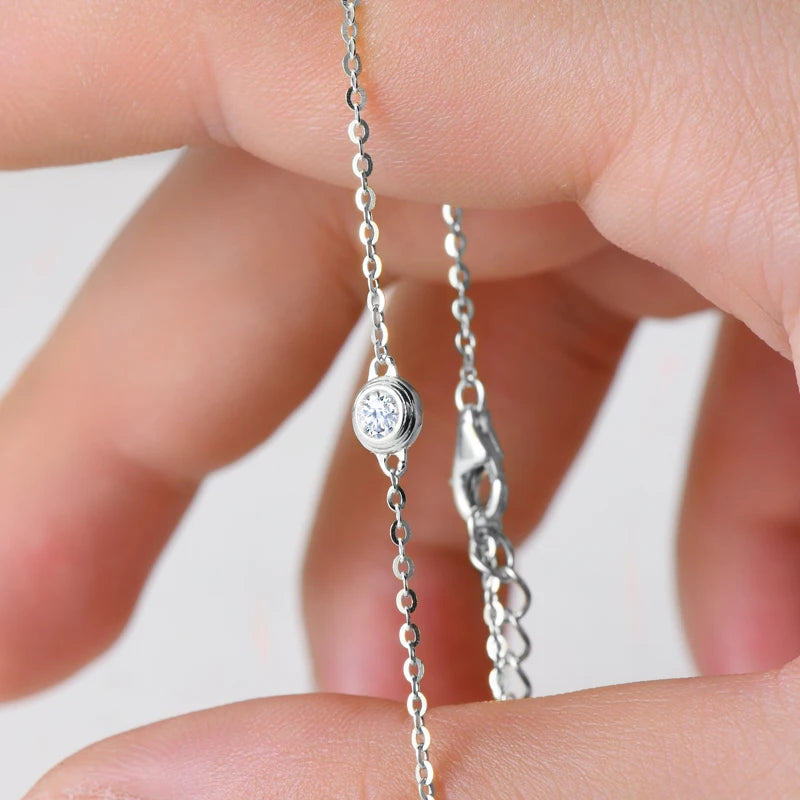 0.1ct Moissanite Diamond Bracelet Original 925 Sterling Silver Chain Charm Jewelry Bolo Bracelet Woman Gifts for New Year 2024