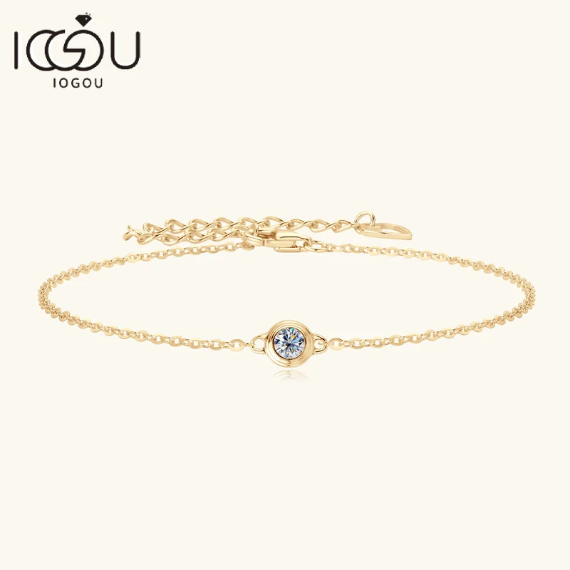 0.1ct Moissanite Diamond Bracelet Original 925 Sterling Silver Chain Charm Jewelry Bolo Bracelet Woman Gifts for New Year 2024