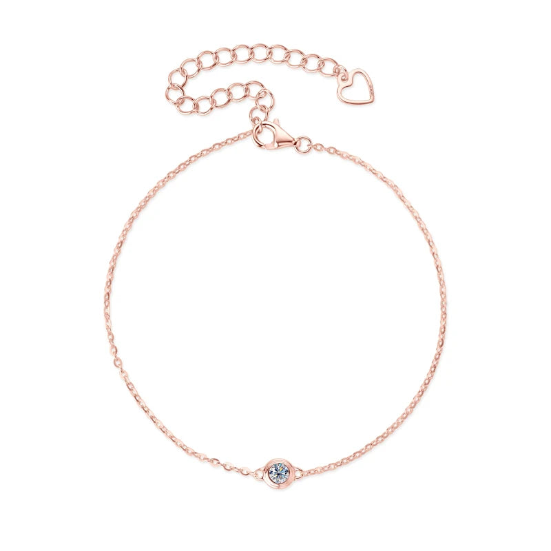 0.1ct Moissanite Diamond Bracelet Original 925 Sterling Silver Chain Charm Jewelry Bolo Bracelet Woman Gifts for New Year 2024
