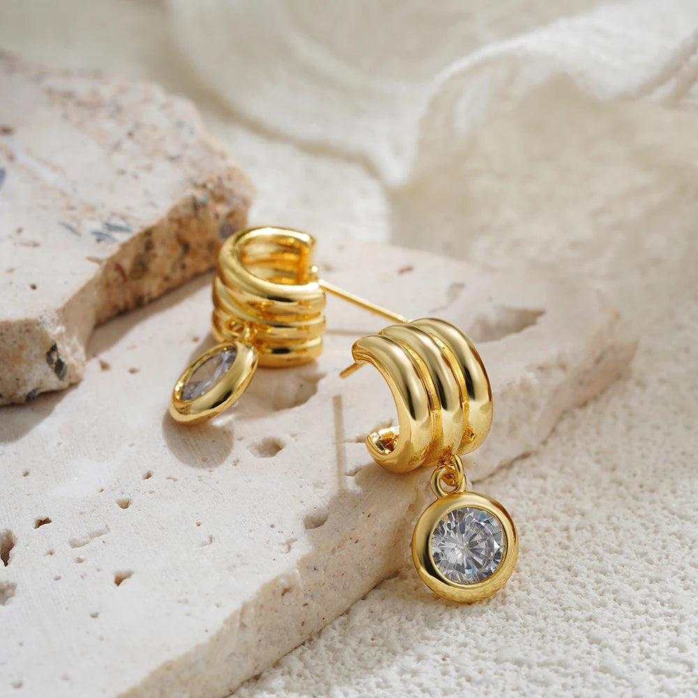 Boucles d'oreilles trois couches